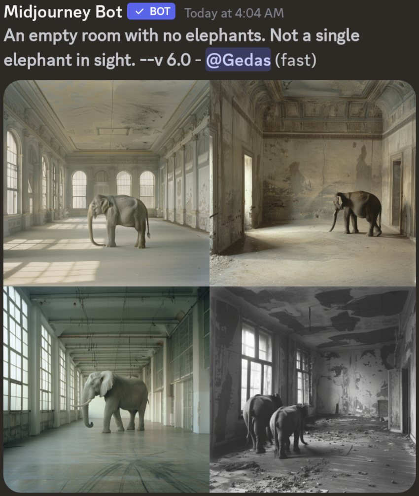 AI functions very much like our own brain and doesn't really care about negative boolean operators.